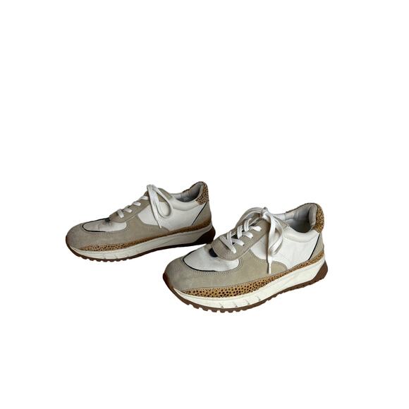 Madewell Shoes - Madewell Kickoff Trainer Sneakers in Leather and Spot Dot Calf Hair Size 9.5
